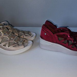 Bzees Sapphire Washable Gladiator Sandal - Creme & Scarlett